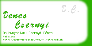 denes csernyi business card